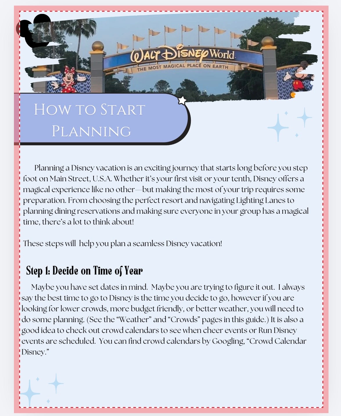 Free Disney World Vacation Planning Guide