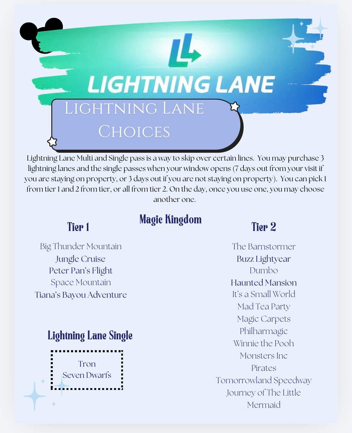 Disney World Lightning Lane Guide
